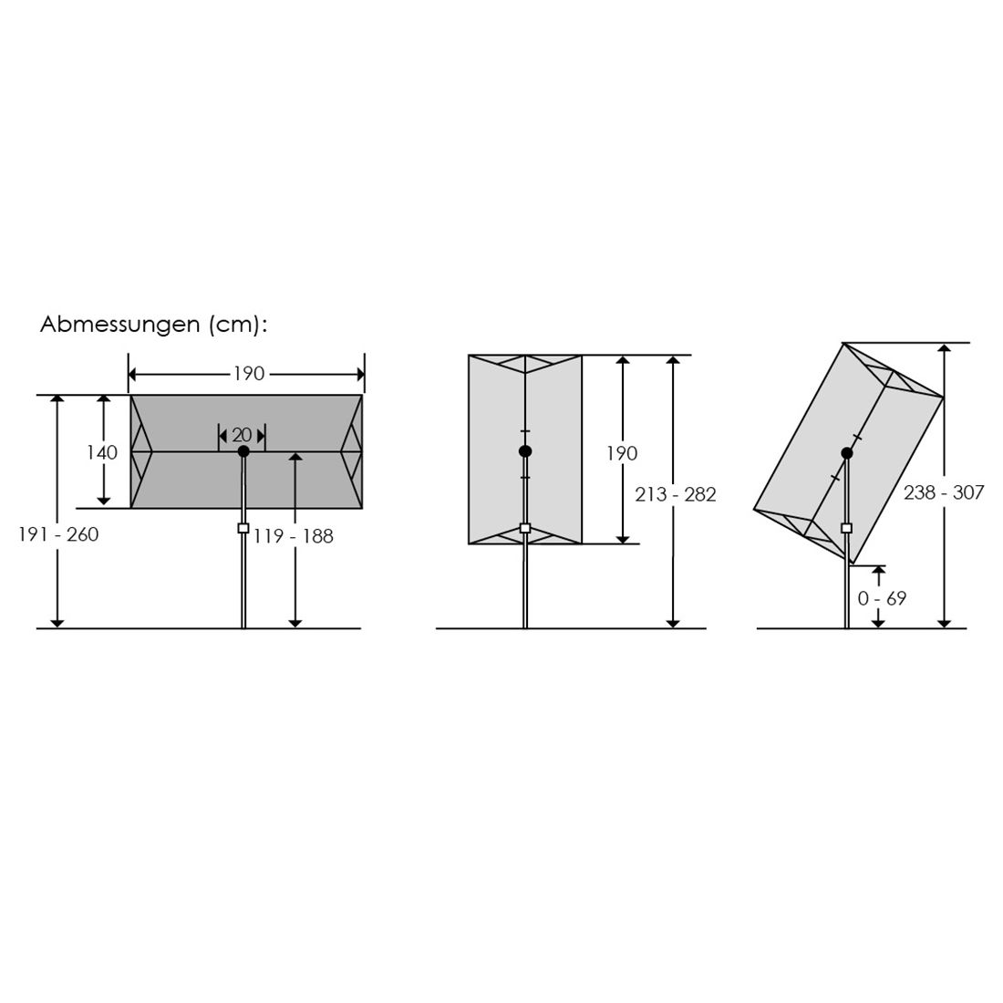 Schneider Novara Balkonschirm 190x140cm