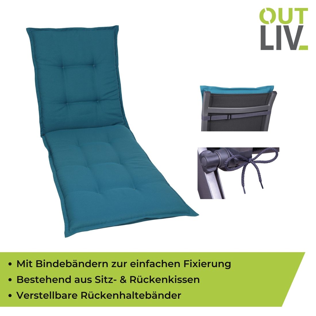 OUTLIV. Gartenliegenauflage 190x60x7cm Dessin 926