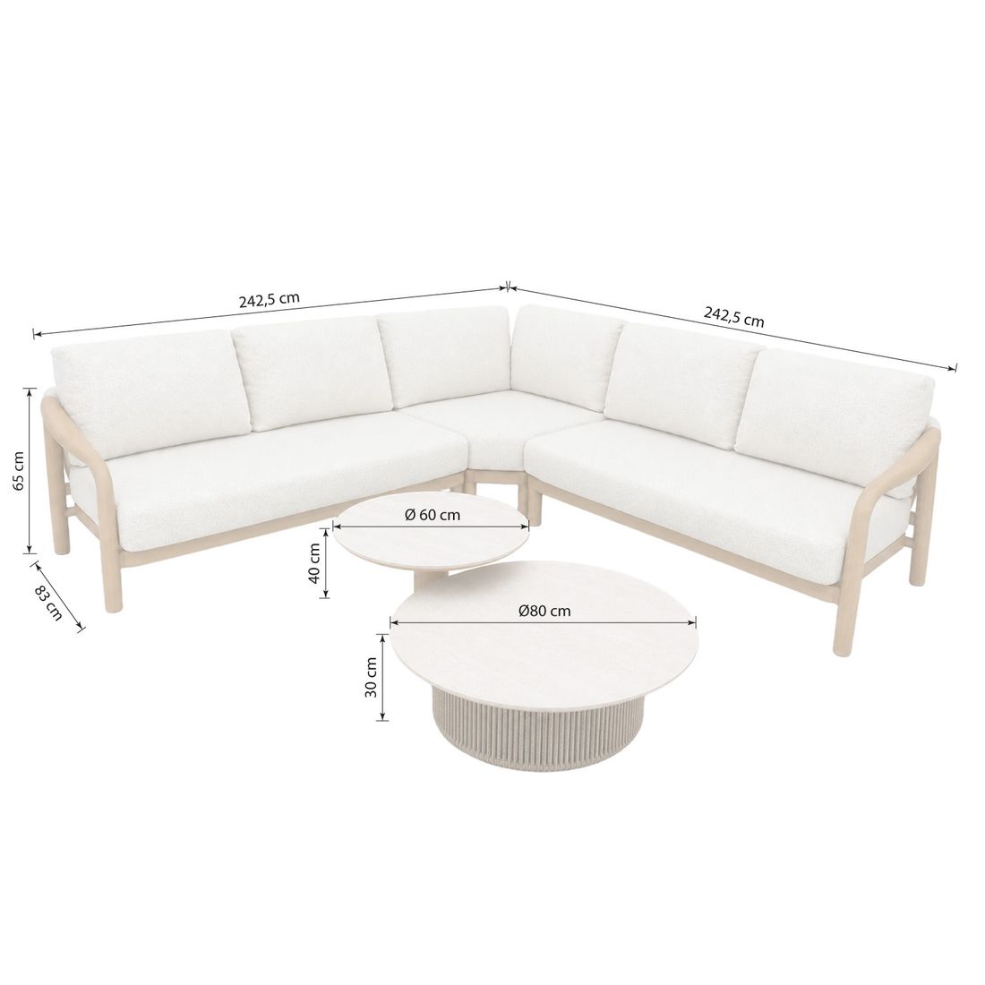 OUTLIV. Tampa Ecklounge inkl. Loungetisch Aluminium/Rope/Mischgewebe