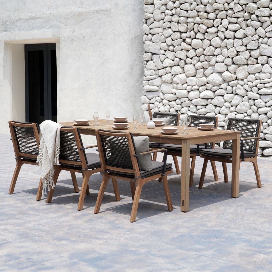 Zebra Derex Gartentisch 220x100cm Teak recycelt