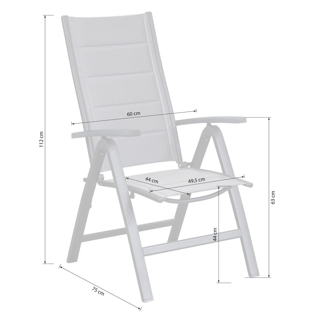 LC Garden Unicamo Klappsessel verstellbar Aluminium/Textilene