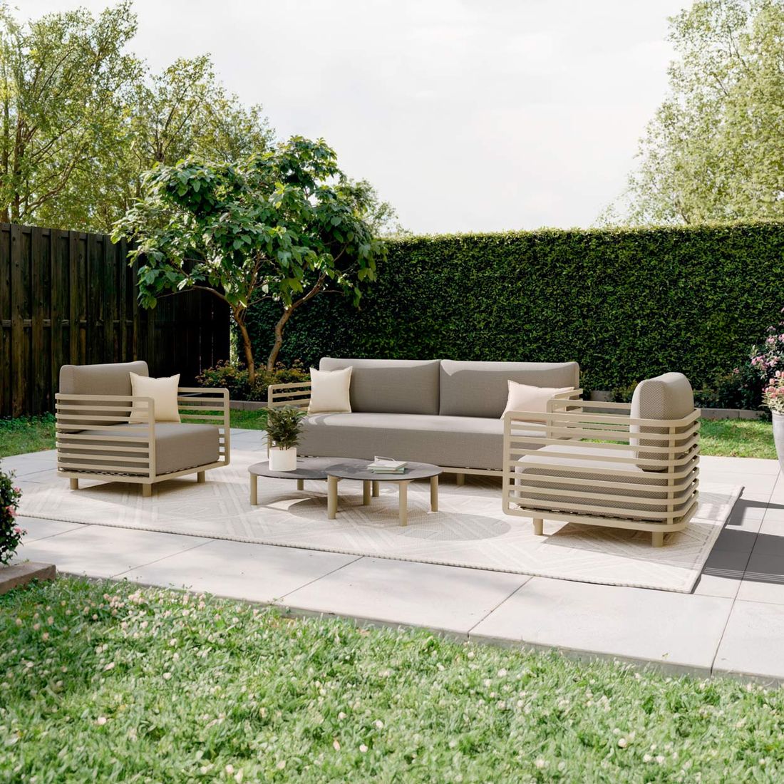 OUTLIV. Tobago Loungeset inkl. Loungetisch Aluminium/Olefin