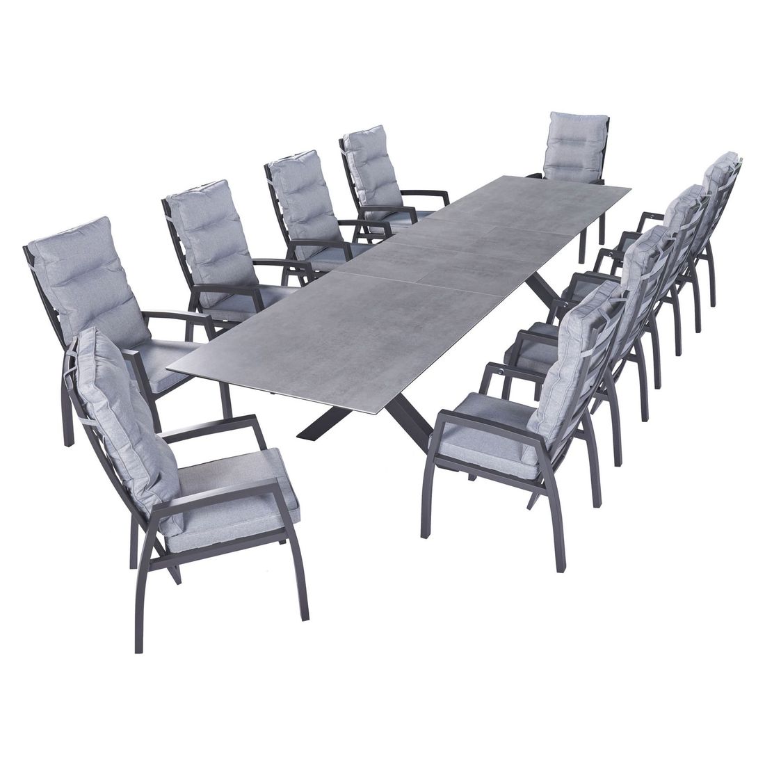 LC Garden Bondino Gartenmöbel-Set XXL verstellbar Tisch 280/340/400x100cm