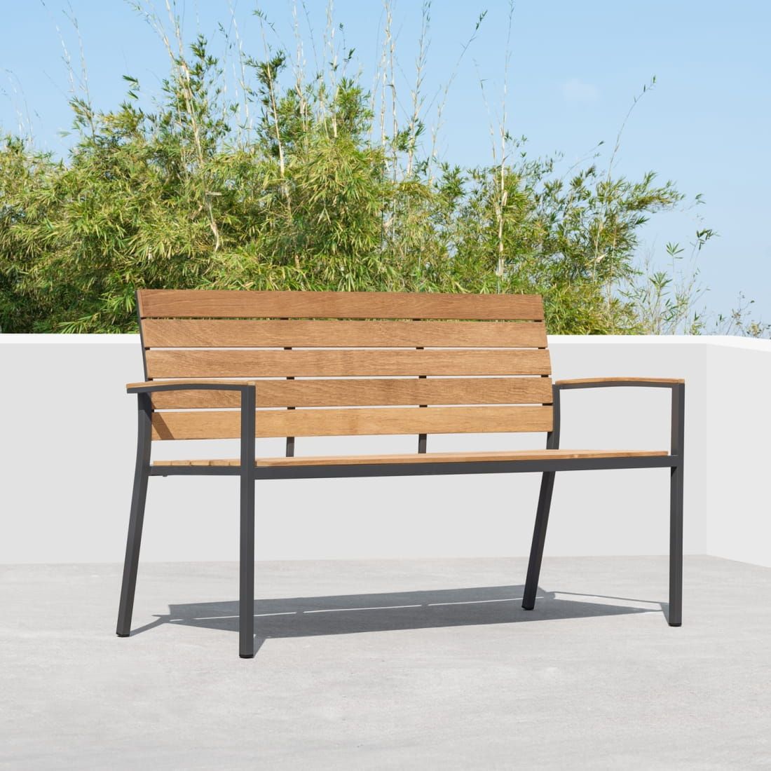 OUTLIV. Pamplona Gartenbank Edelstahl/Teak