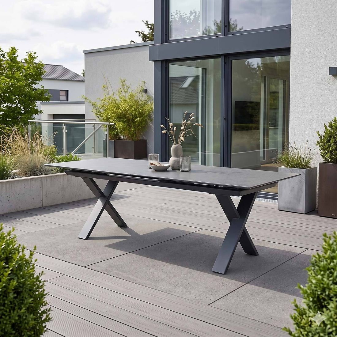 Zebra Levare Ausziehtisch 180/240x100cm Aluminium/Keramik