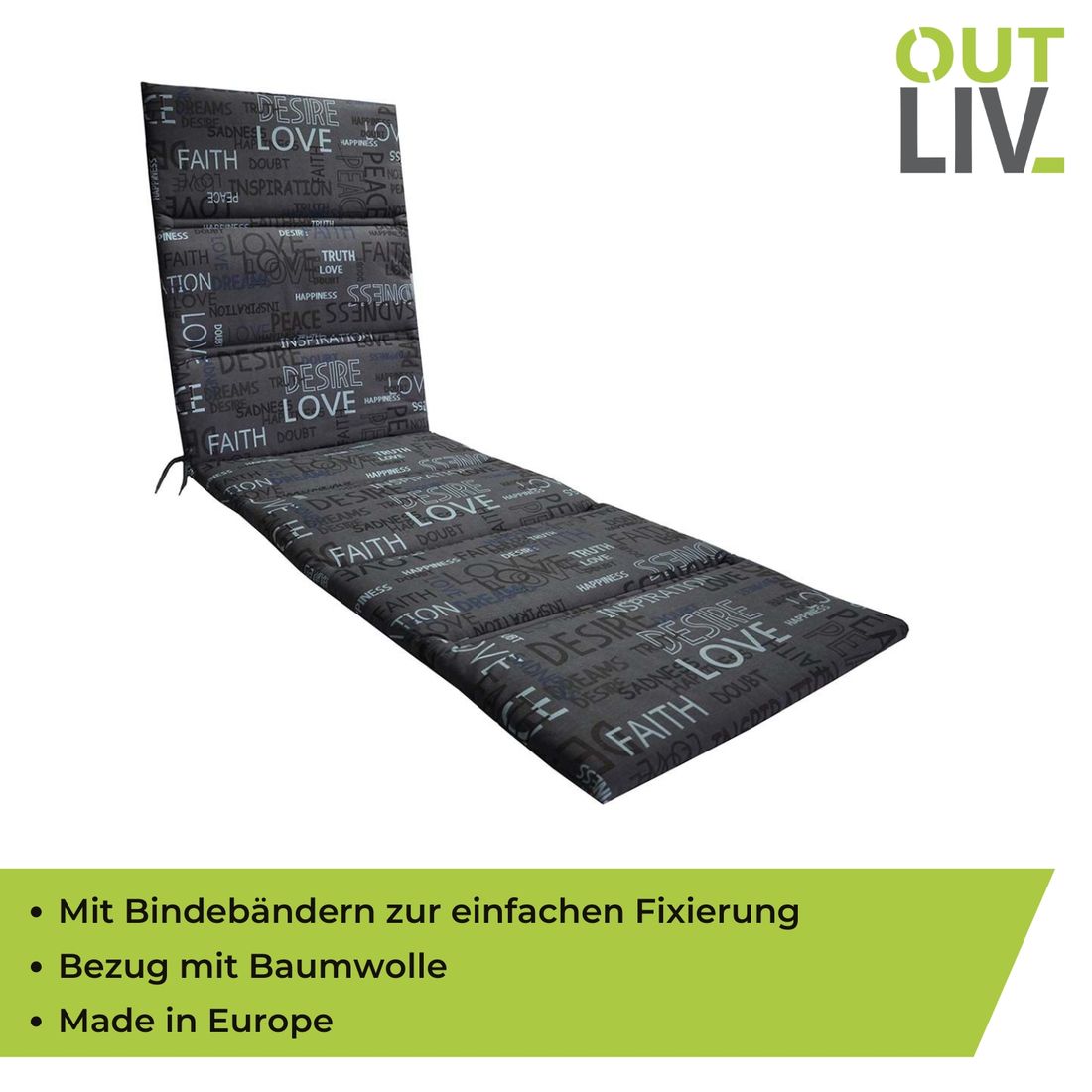 OUTLIV. Universal Gartenliegenauflage 60x200cm Baumwolle