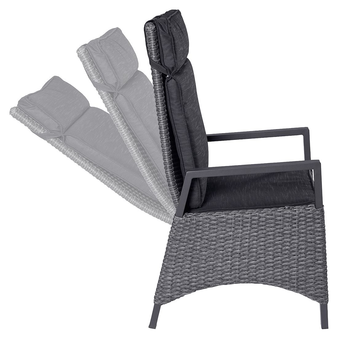 LC Garden Keramo Gartenmöbel-Set L verstellbar 6 (Plätze) Tisch 200/260x100cm