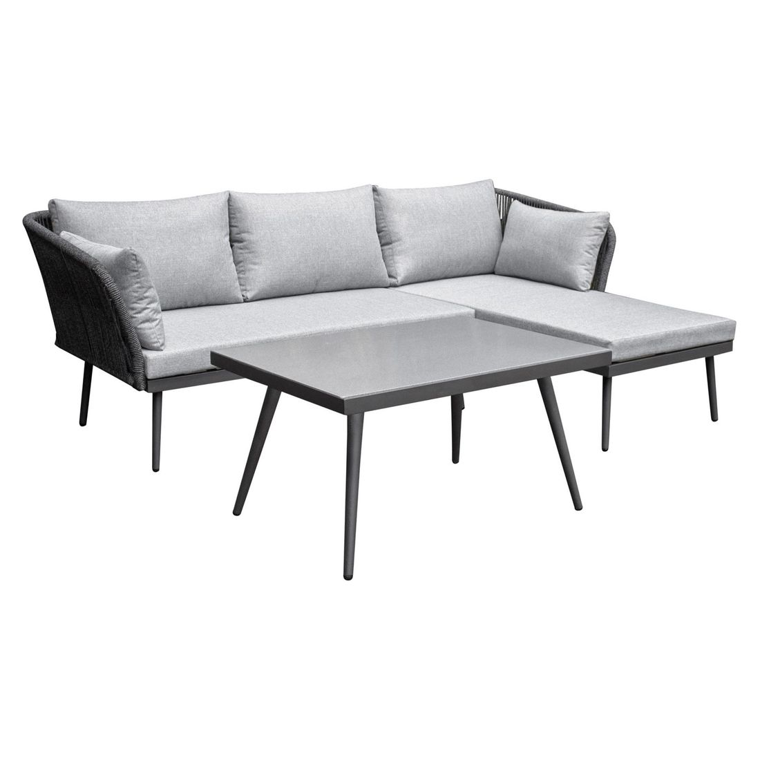 LC Garden Sunera Ecklounge inkl. Loungetisch Stahl/Rope
