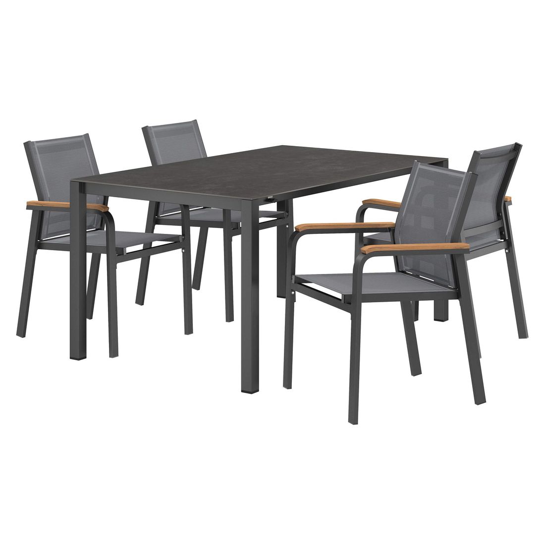 OUTLIV. Florenz Gartenmöbel-Set M (4 Plätze) Tisch 160/217/267x91cm