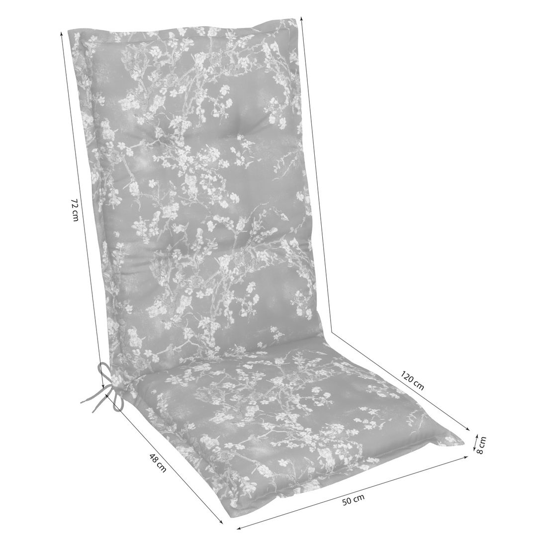 KETTtex Florence Gartenstuhlauflage Hochlehner 50x120cm Kunstfaser