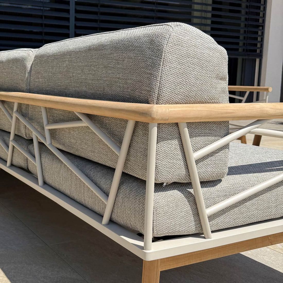 Zebra Solena Gartenloungesofa Edelstahl/Teak/Sunproof