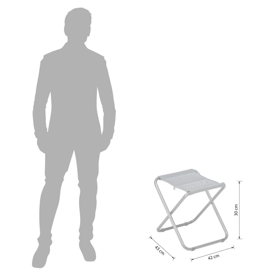 Kettler Slight Gartenhocker Aluminium/Outdoorgewebe