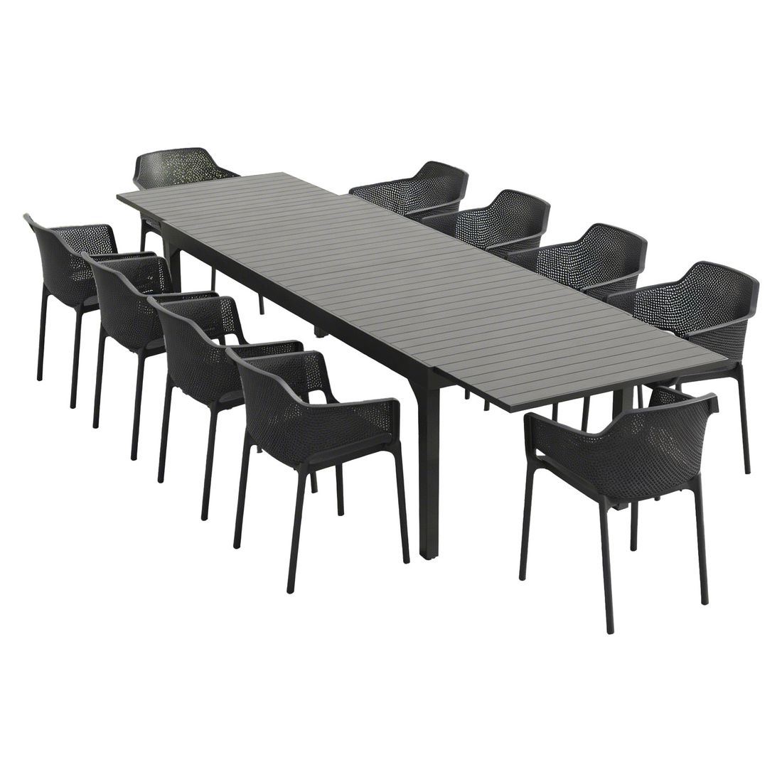 Nardi Net Gartenmöbel-Set XXL (10 Plätze) mit OUTLIV. Tisch 200/320x100,5cm