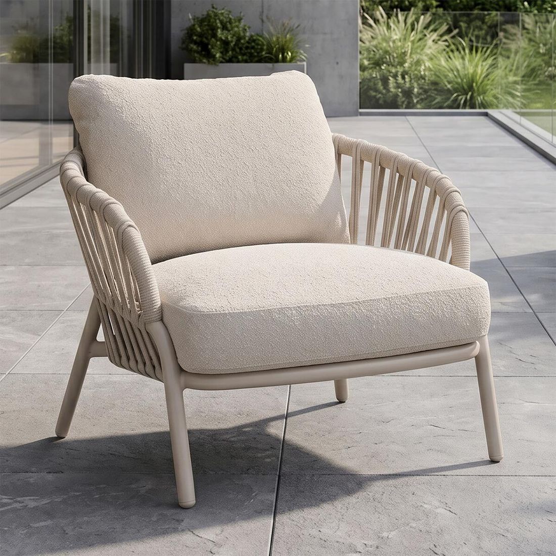 Zebra Ares Loungesessel Aluminium/Rope/Sunproof