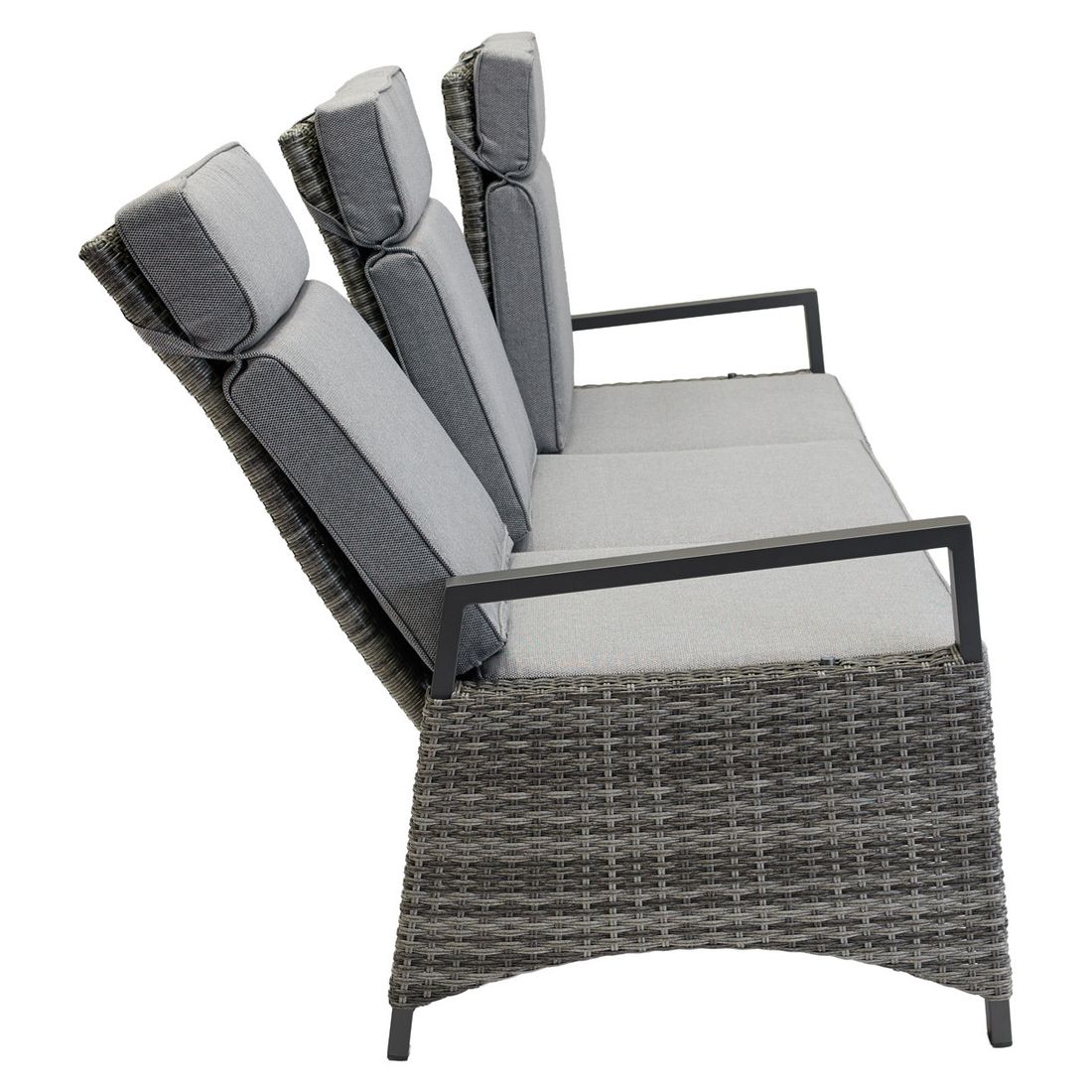 LC Garden Vivera Diningsofa verstellbar Geflecht mit Sitz- und Rückenkissen