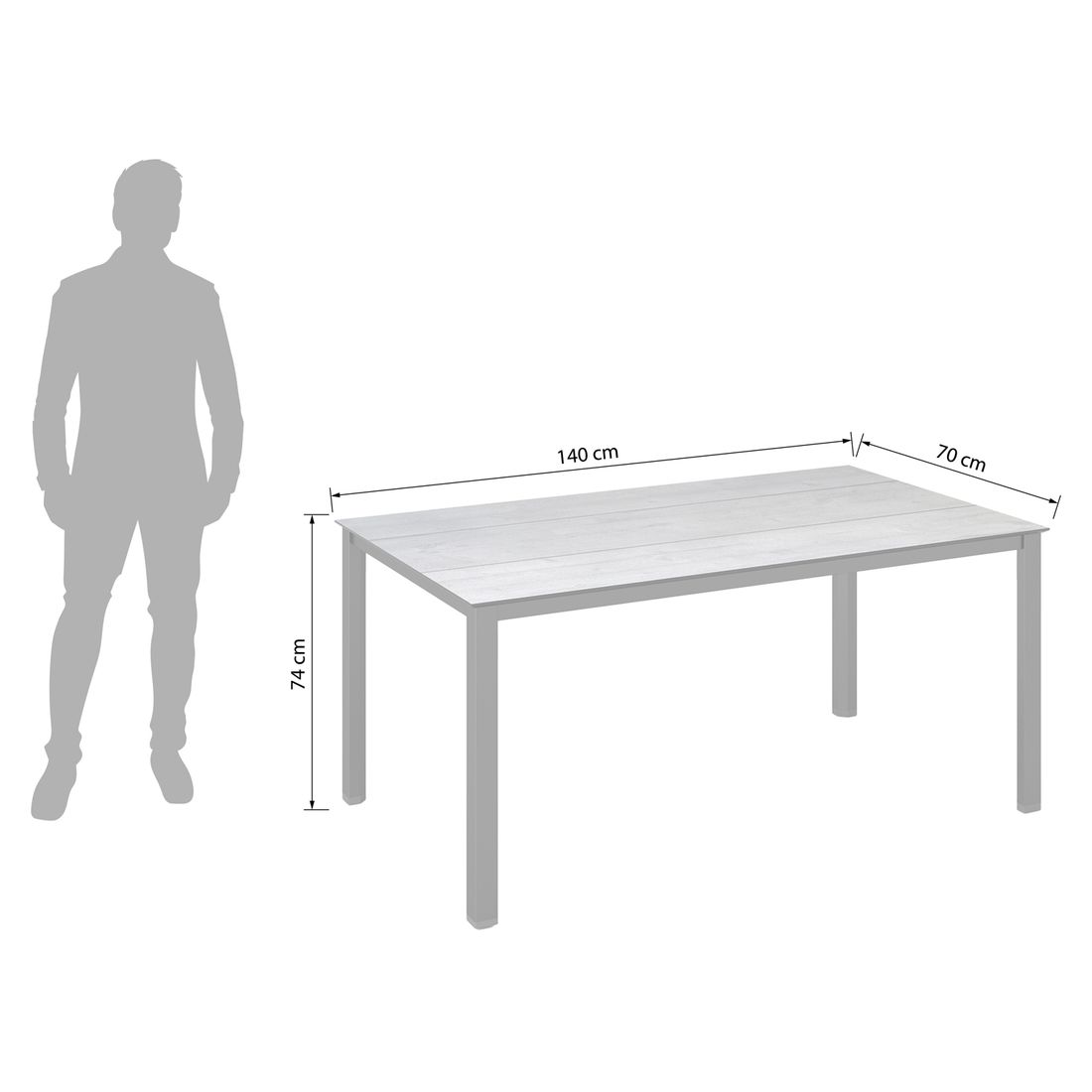 Kettler Cubic Gartentisch Aluminium/HPL (C-Profil)