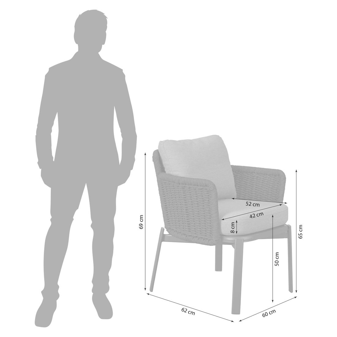 LC Garden Catalina Gartensessel Aluminium mit Sitz- und Rückenkissen