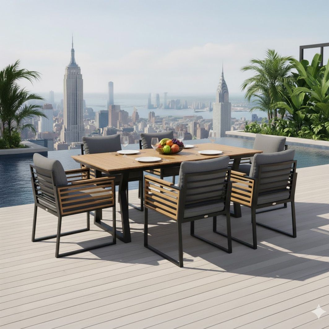 OUTLIV. New York City Gartensessel Aluminium mit Sitz- und Rückenkissen