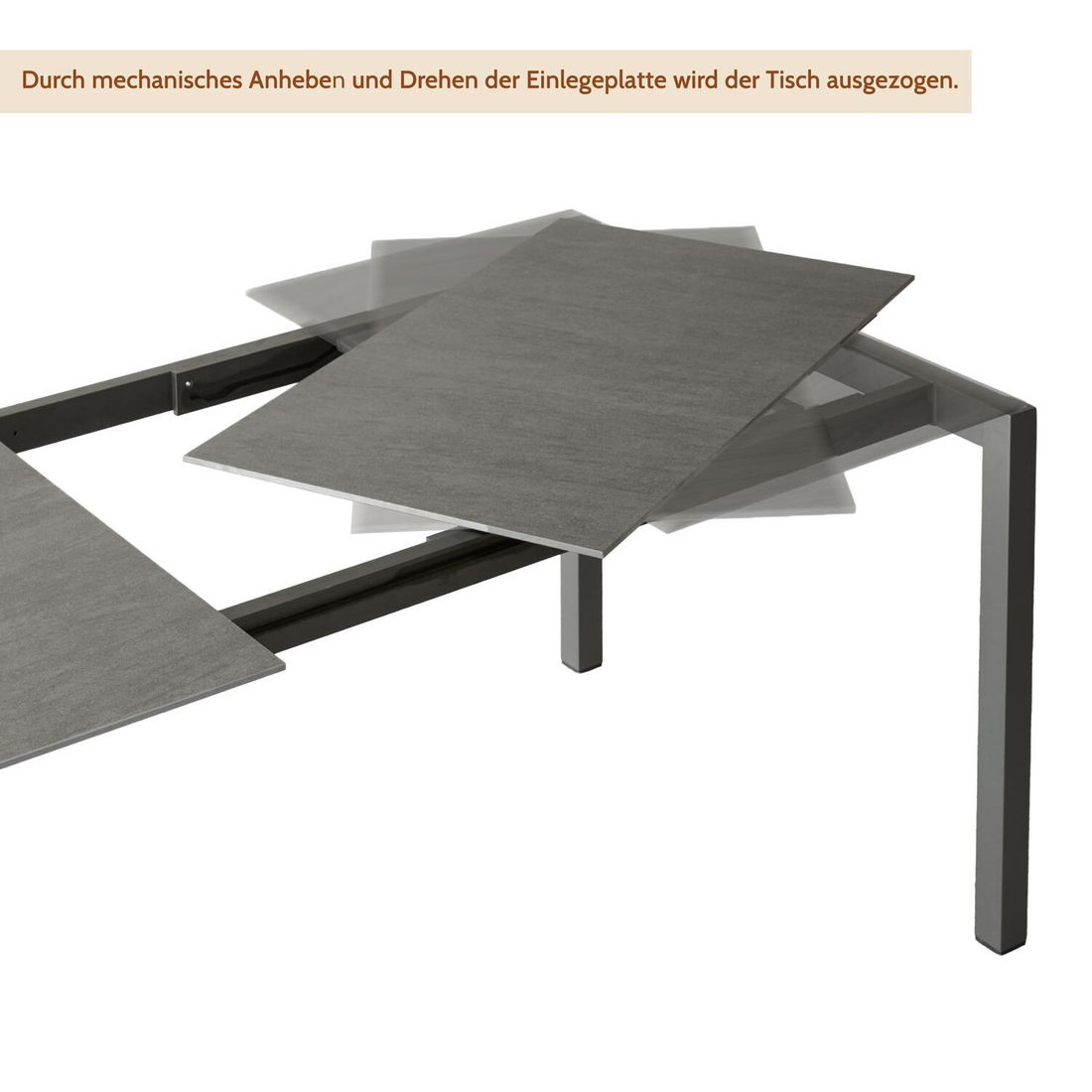 Solpuri Classic Ausziehtisch 160/220x100cm Aluminium/Dekton