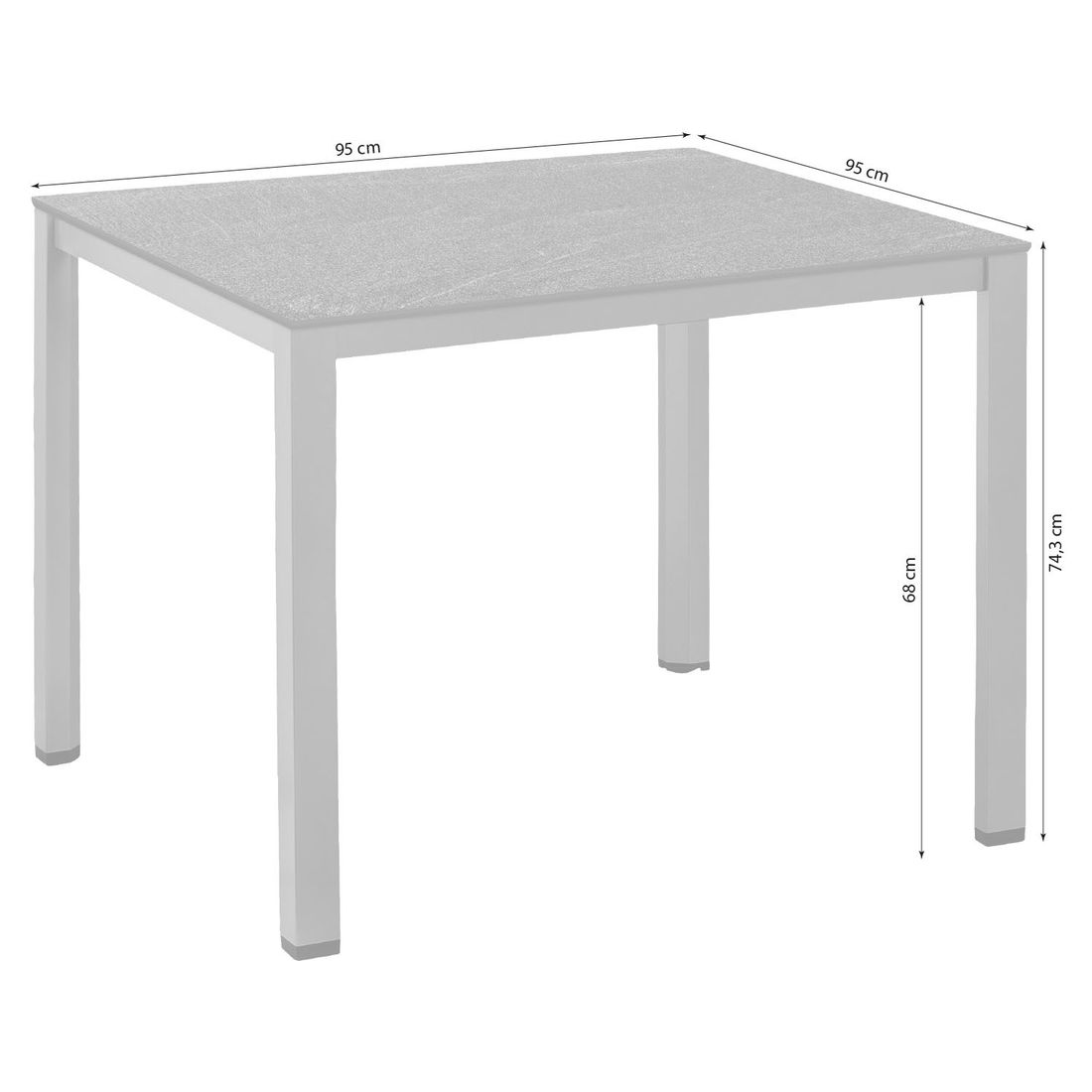 Kettler Cubic Gartentisch Aluminium/Kettalux