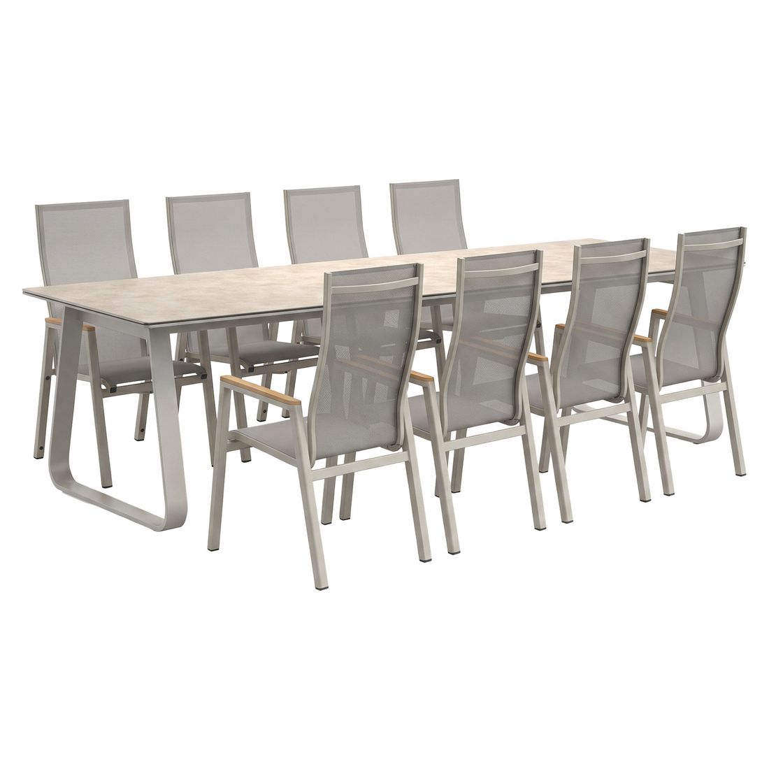 Siena Garden Bologna Gartenmöbel-Set XL (8 Plätze) mit OUTLIV. Tisch 280x100cm