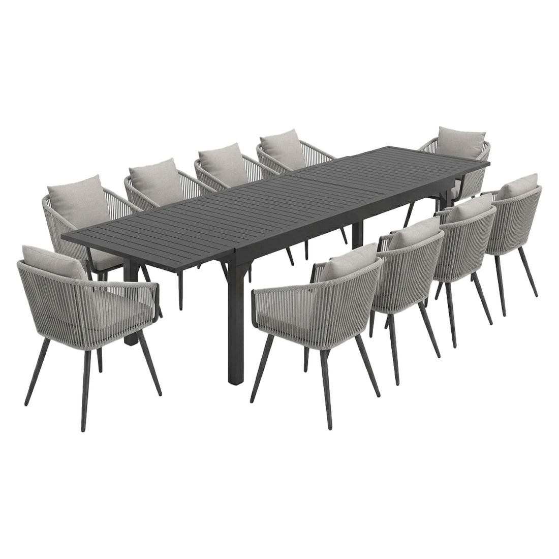 OUTLIV. Alex Gartenmöbel-Set XXL (10 Plätze) Tisch 200/320x100,5cm