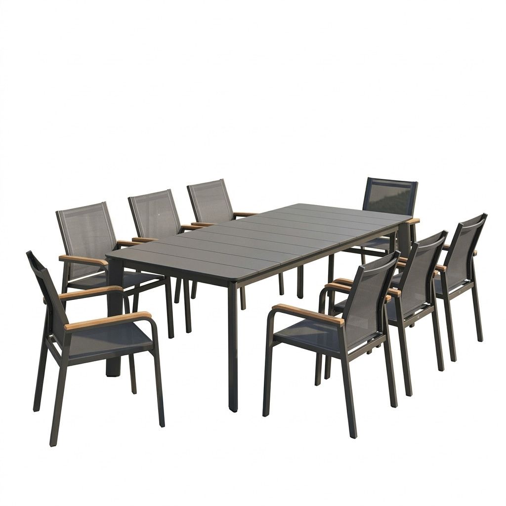 OUTLIV. Florenz Gartenmöbel-Set XL (8 Plätze) Tisch 220x100cm