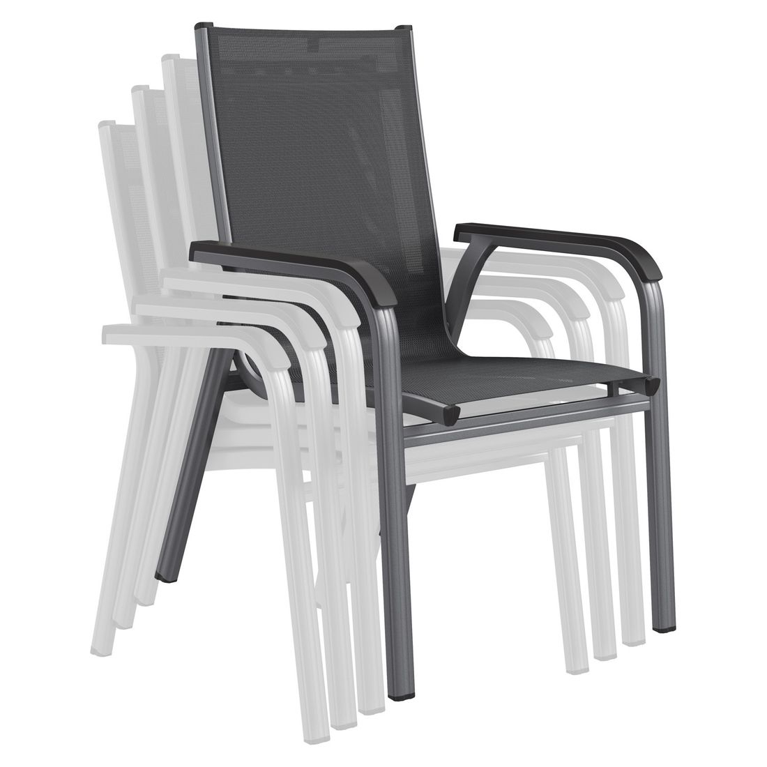 Kettler Basic Plus Gartenmöbel-Set mit OUTLIV. Tisch Aluminium/Keramik