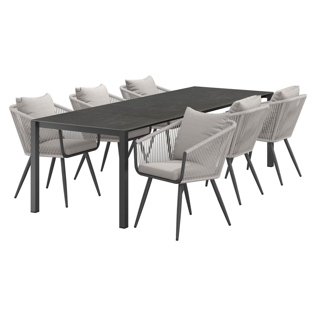 OUTLIV. Alex Gartenmöbel-Set L (6 Plätze) Tisch 160/217/267x91cm