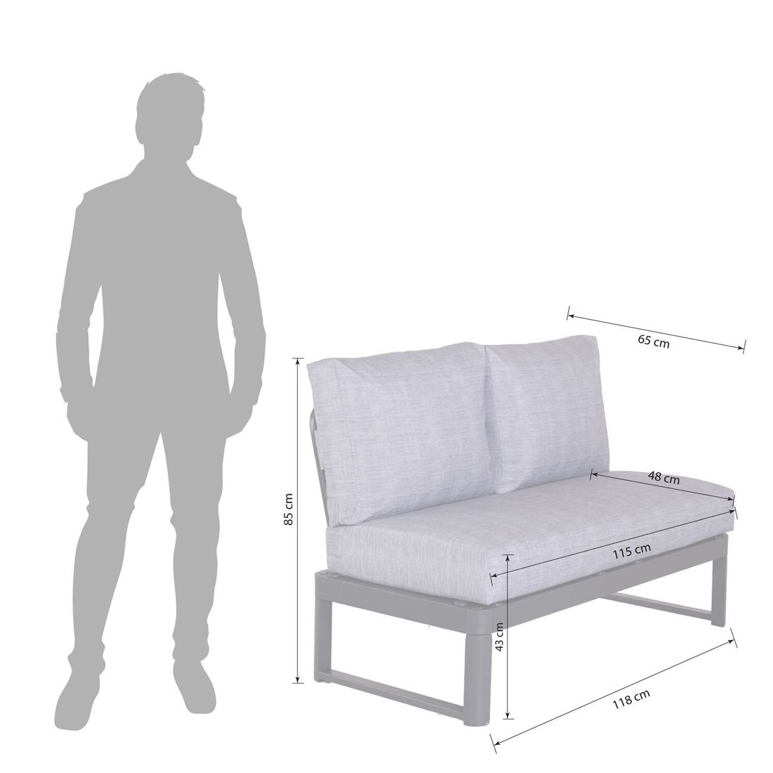 OUTLIV. Pandora Gartenloungesofa Aluminium/Polyester