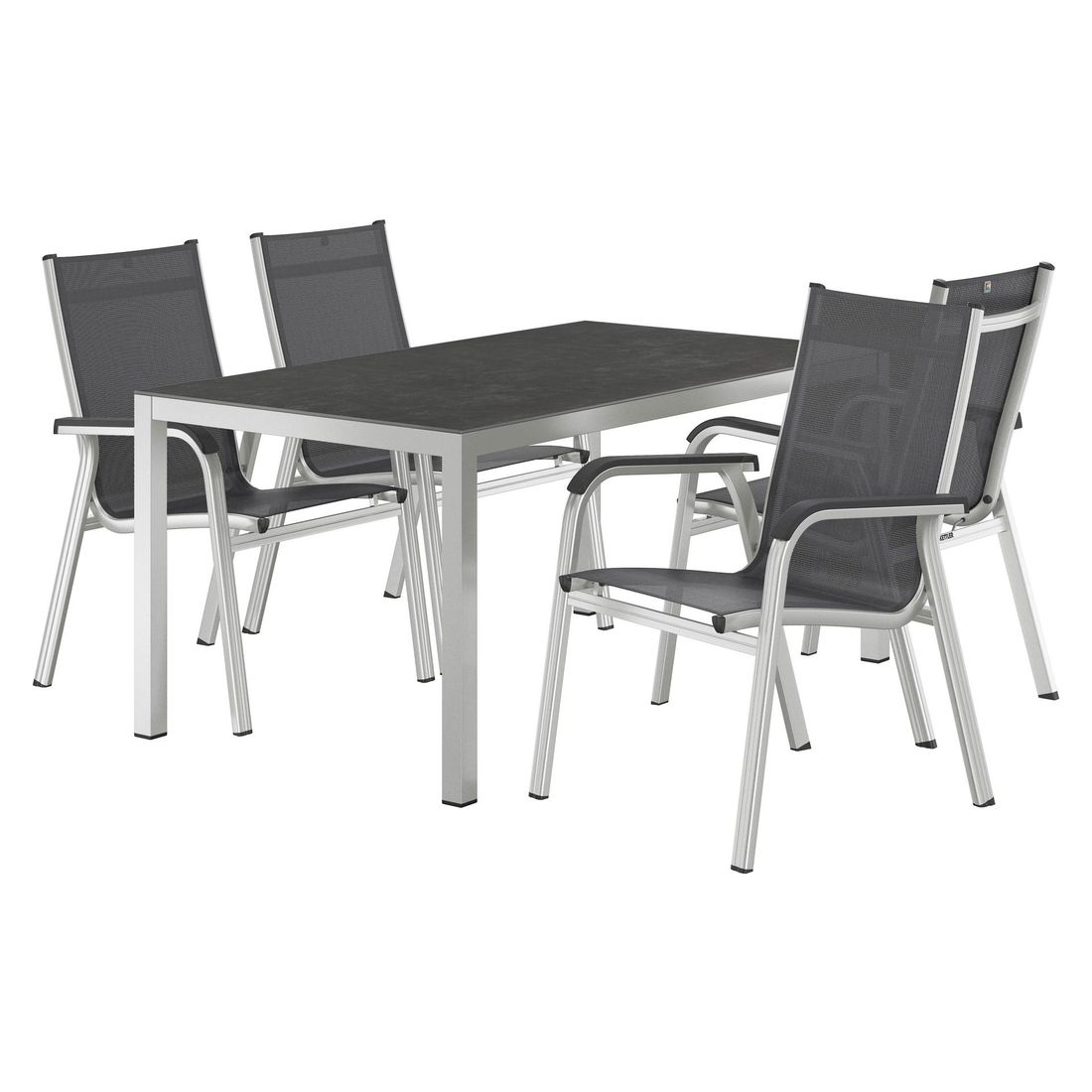 Kettler Basic Plus Gartenmöbel-Set 5-tlg. Tisch 160x90cm