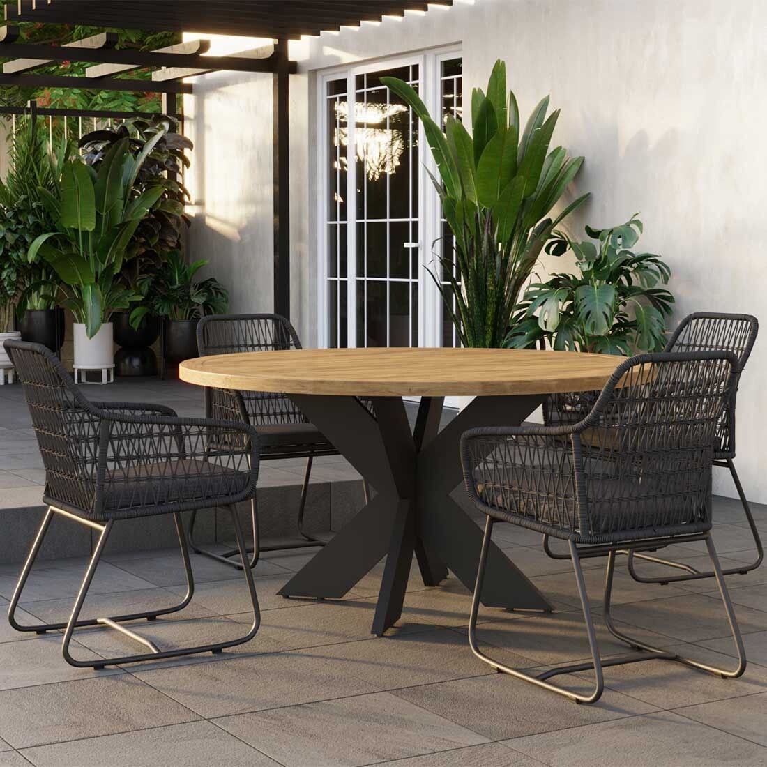 OUTLIV. Atlanta Gartentisch Aluminium/Teak