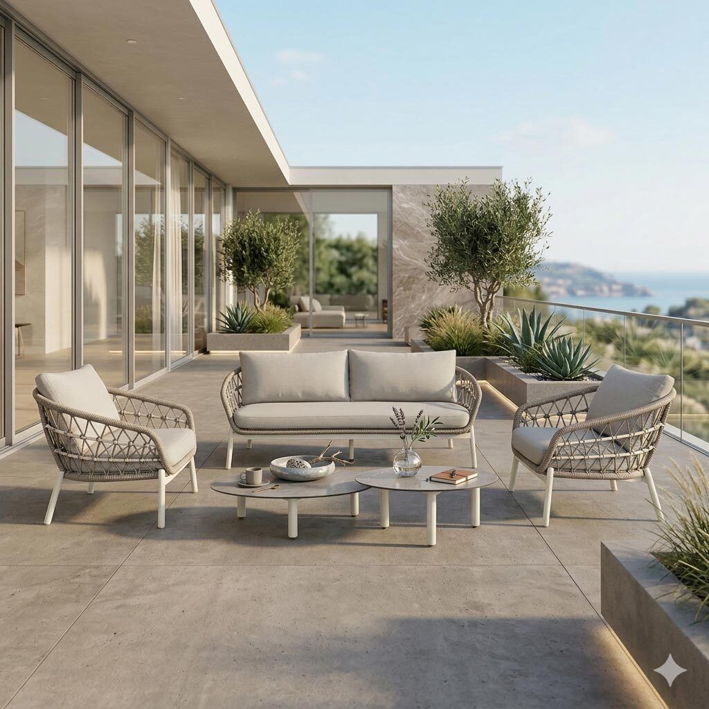 OUTLIV. Dakota Loungeset inkl. Loungetisch Aluminium/Rope/Olefin