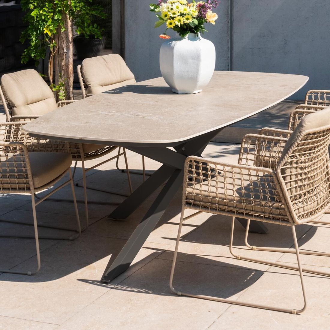 4Seasons Prado Gartentisch 240x105cm Edelstahl/Keramik