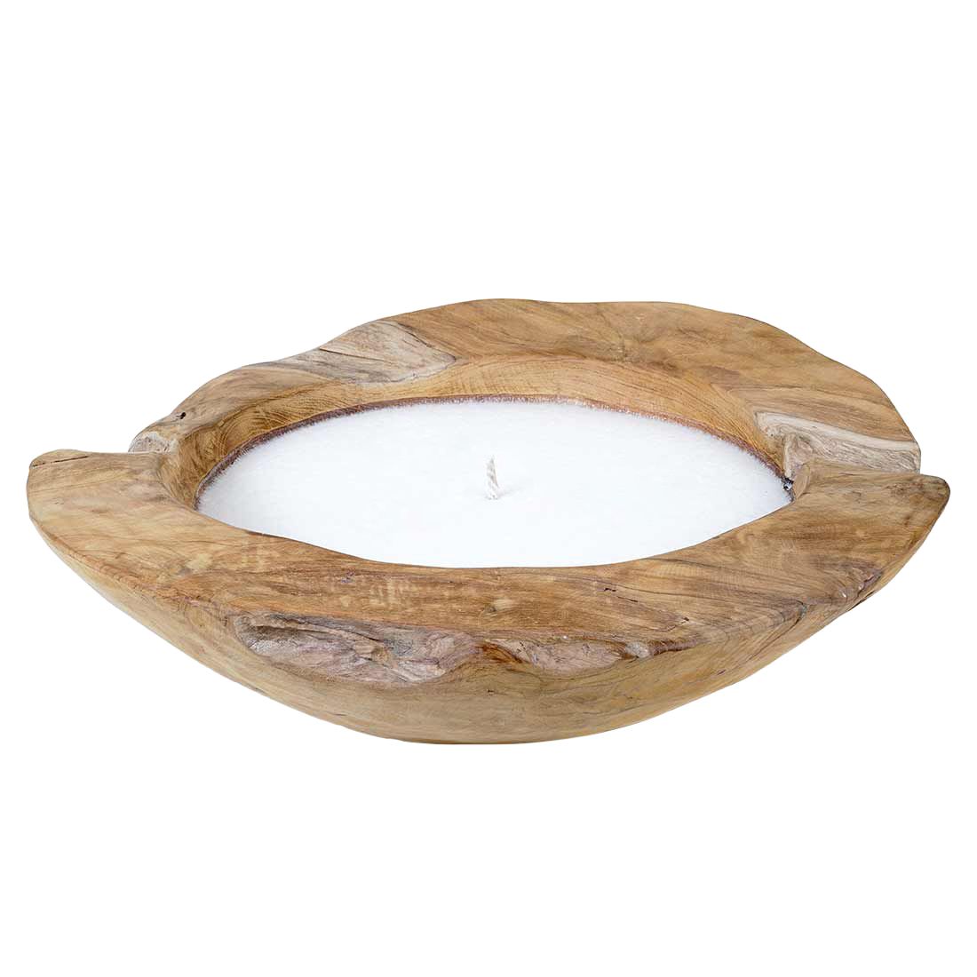 OUTLIV. Deko Kerze mit Schüssel Ø30cm Teak Wurzel