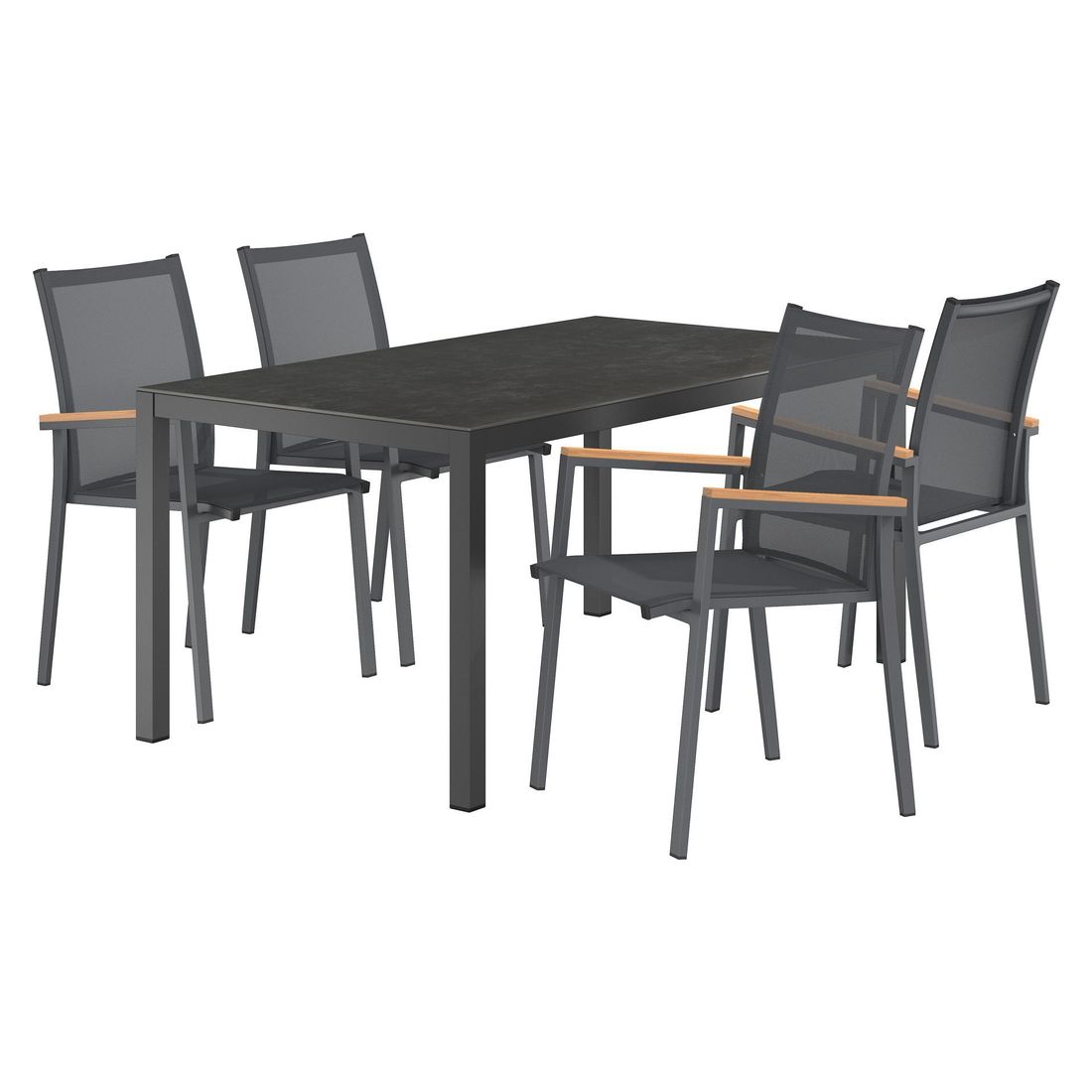 OUTLIV. Kobe Gartenmöbel-Set M (4 Plätze) Tisch 160x90cm