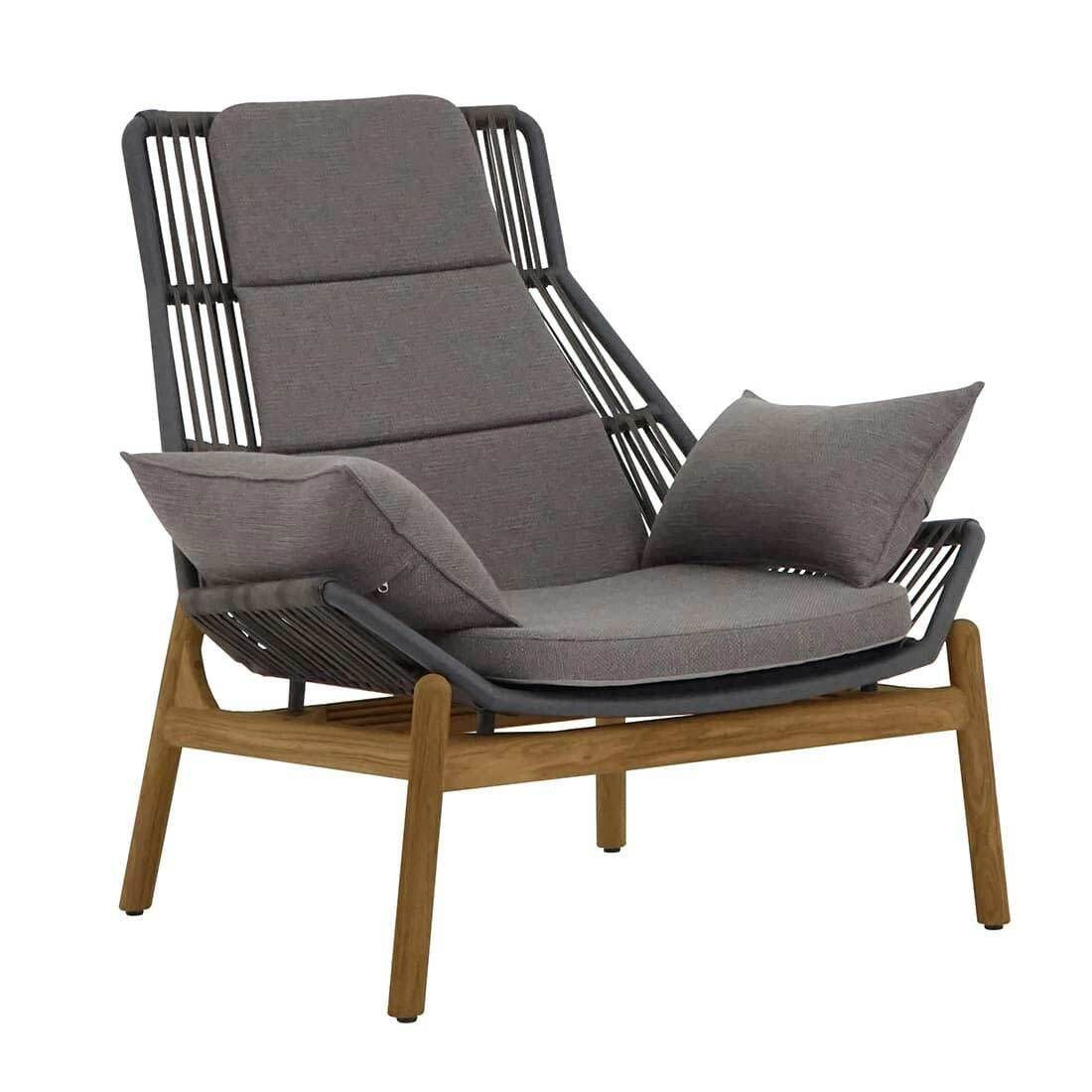 Zebra Pollux Loungesessel inkl. Hocker Teak/Rope Teak/Brown Brushed
