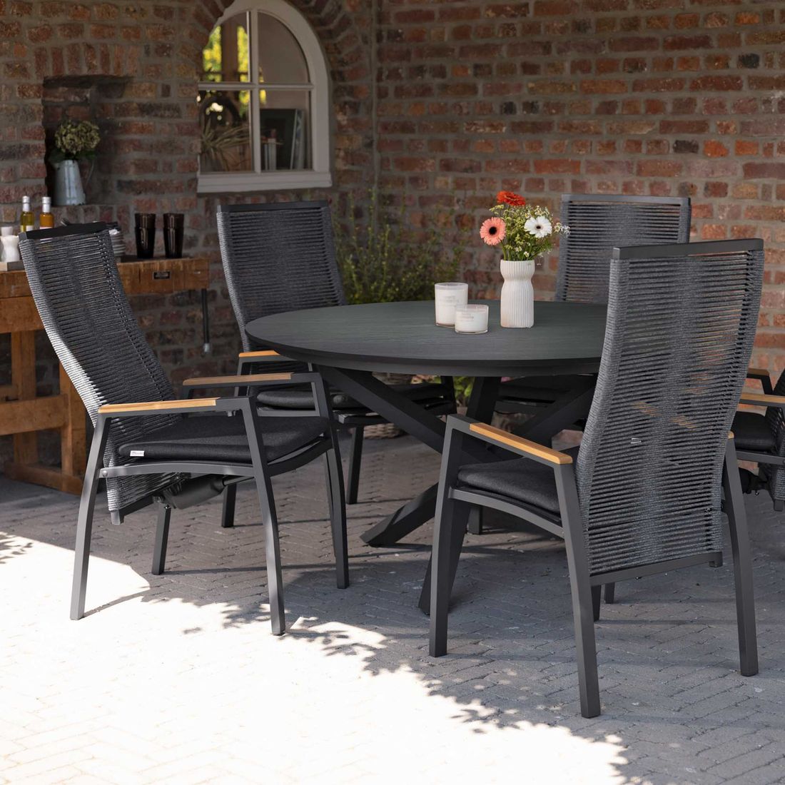 LC Garden Bari Gartentisch Ø120cm Aluminium/Sinterstone