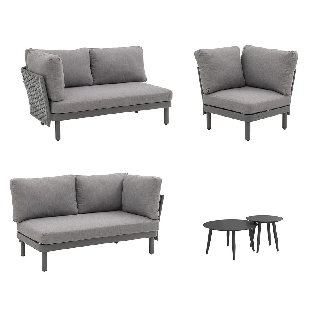OUTLIV. Leon Ecklounge inkl. Loungetisch Aluminium/Rope/Acryl