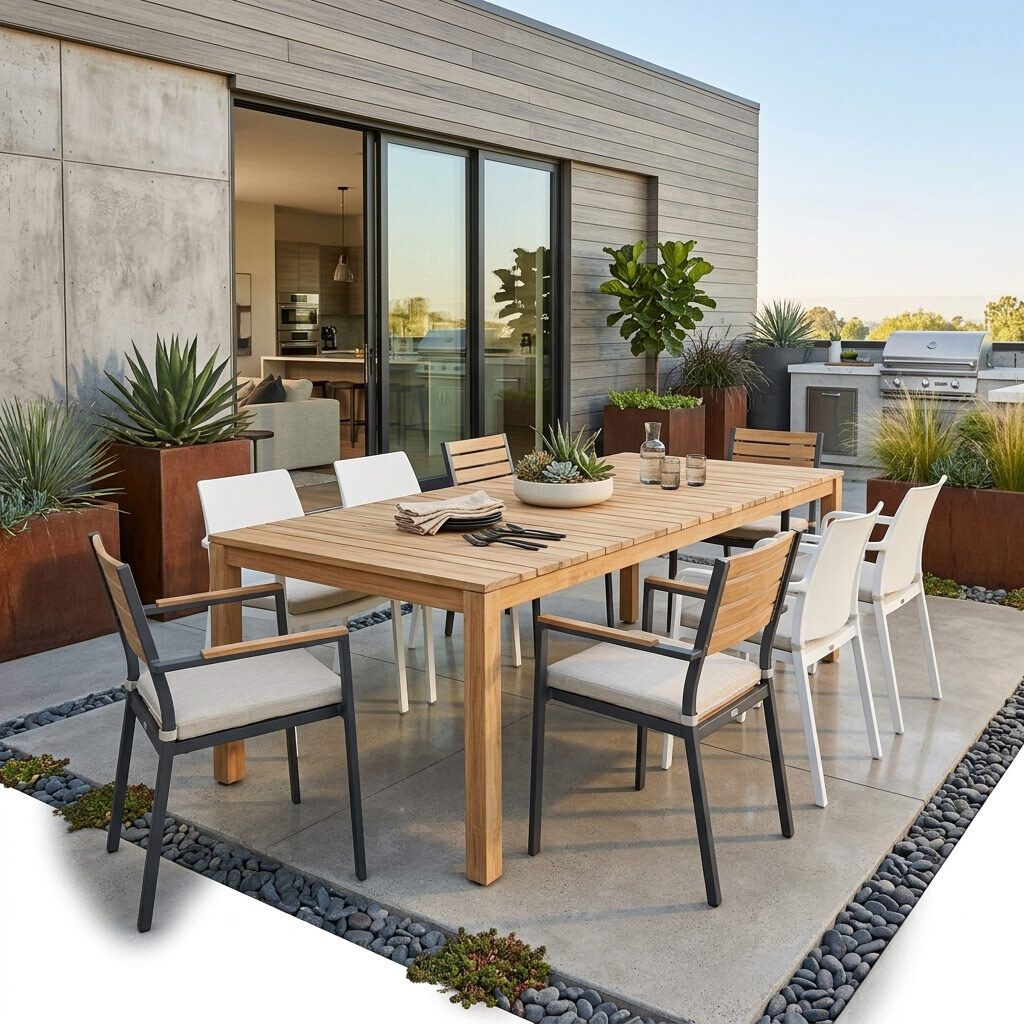 Zebra Derex Gartentisch 220x100cm Teak recycelt