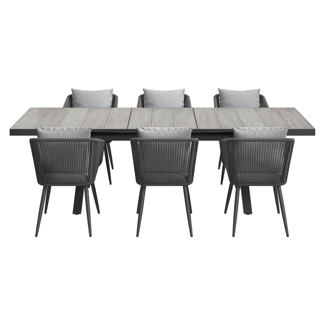 OUTLIV. Alex Gartenmöbel-Set L (6 Plätze) Tisch 200/260x100cm Vierfuß