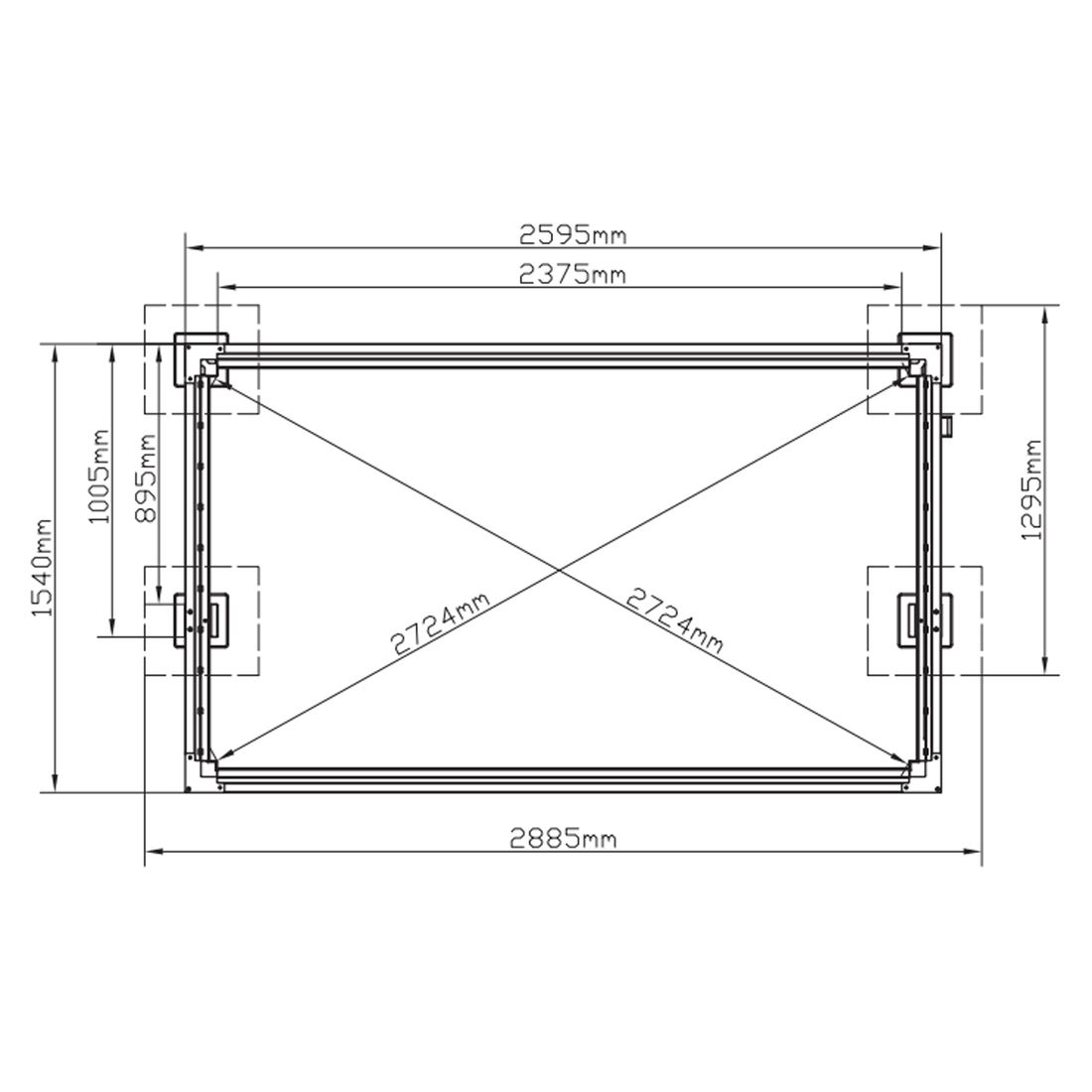 MWH Grillzebo Terrassenüberdachung 259,5x154x240cm