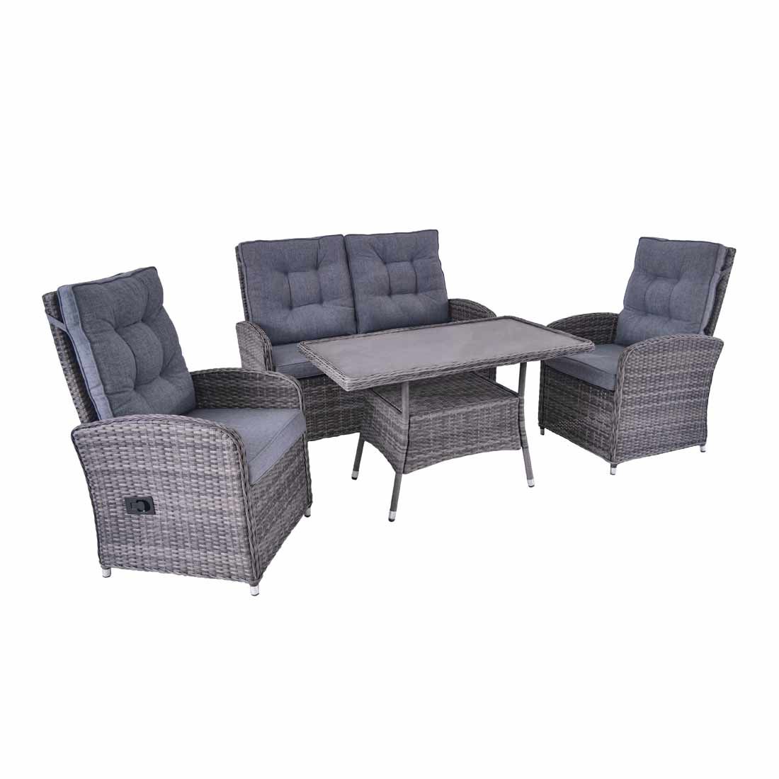 LC Garden Bailado Dininglounge 4-tlg. Geflecht/Polyester