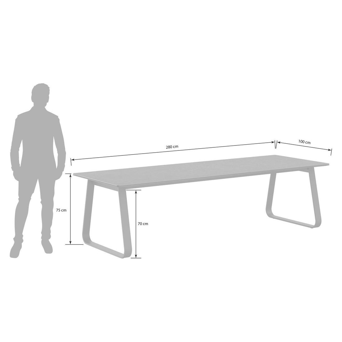 LC Garden Sunrepo Gartenmöbel-Set XL (8 Plätze) mit OUTLIV. Tisch 280x100cm