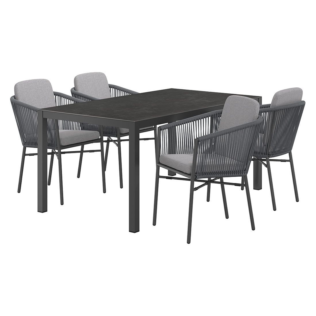 OUTLIV. Ohio Gartenmöbel-Set M (4 Plätze) Tisch 160x90cm