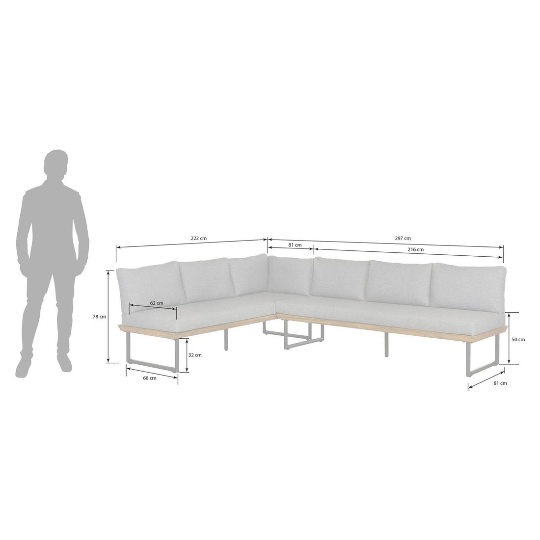OUTLIV. Alkas Dininglounge Teak/Sunproof