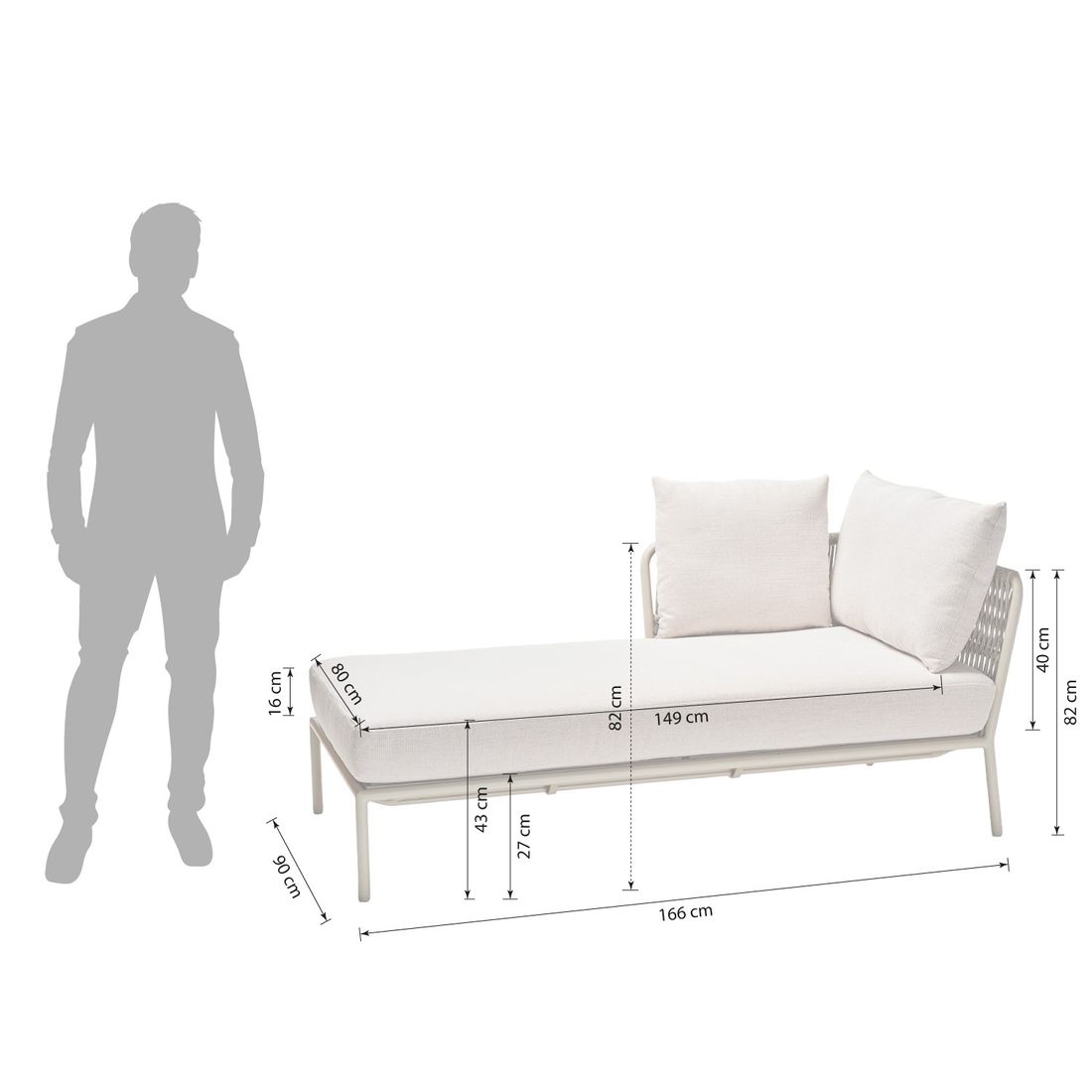 Stern Romy Chaiselongue Aluminium/Rope/Outdoorstoff