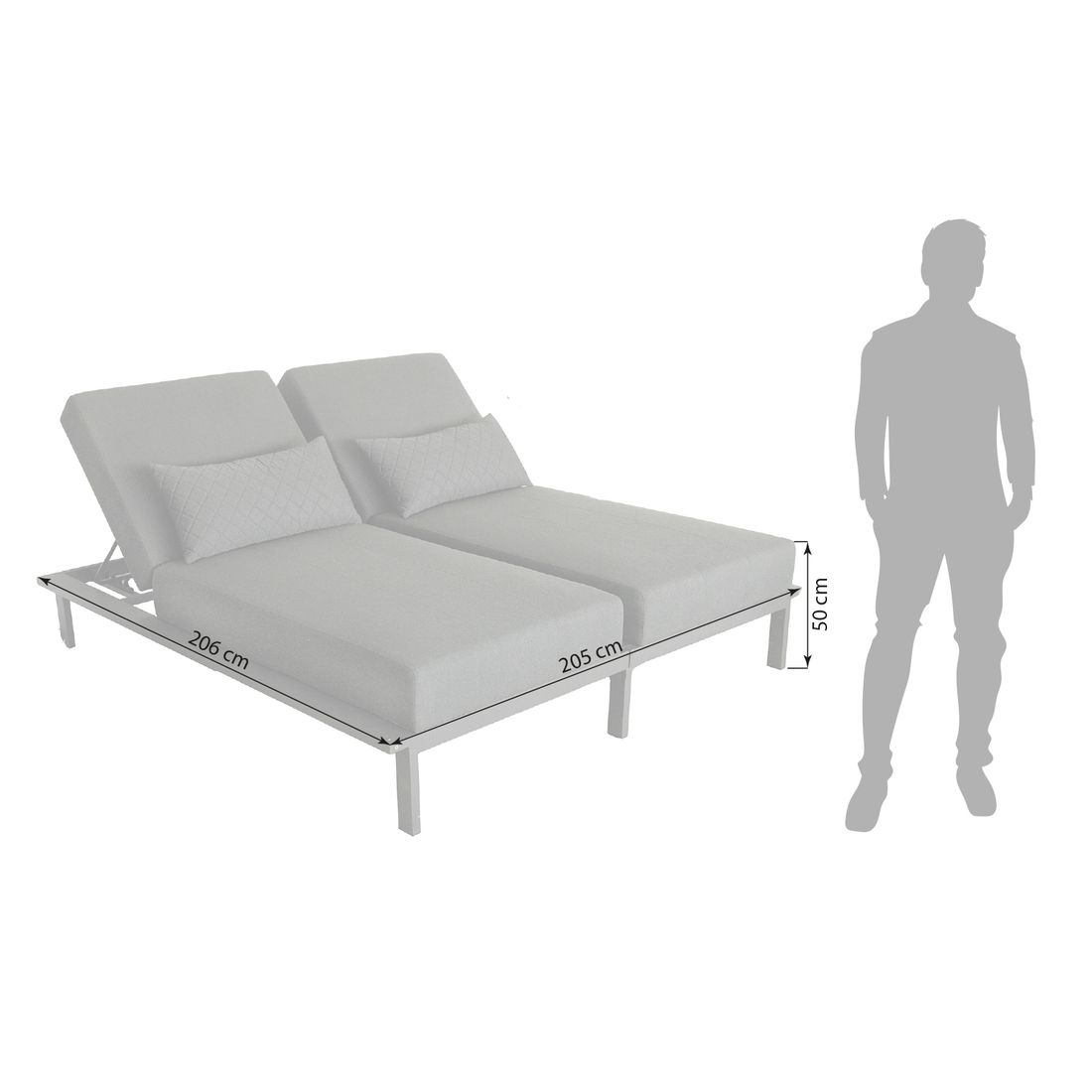 Kettler Pure Daybed Aluminium/Sunbrella
