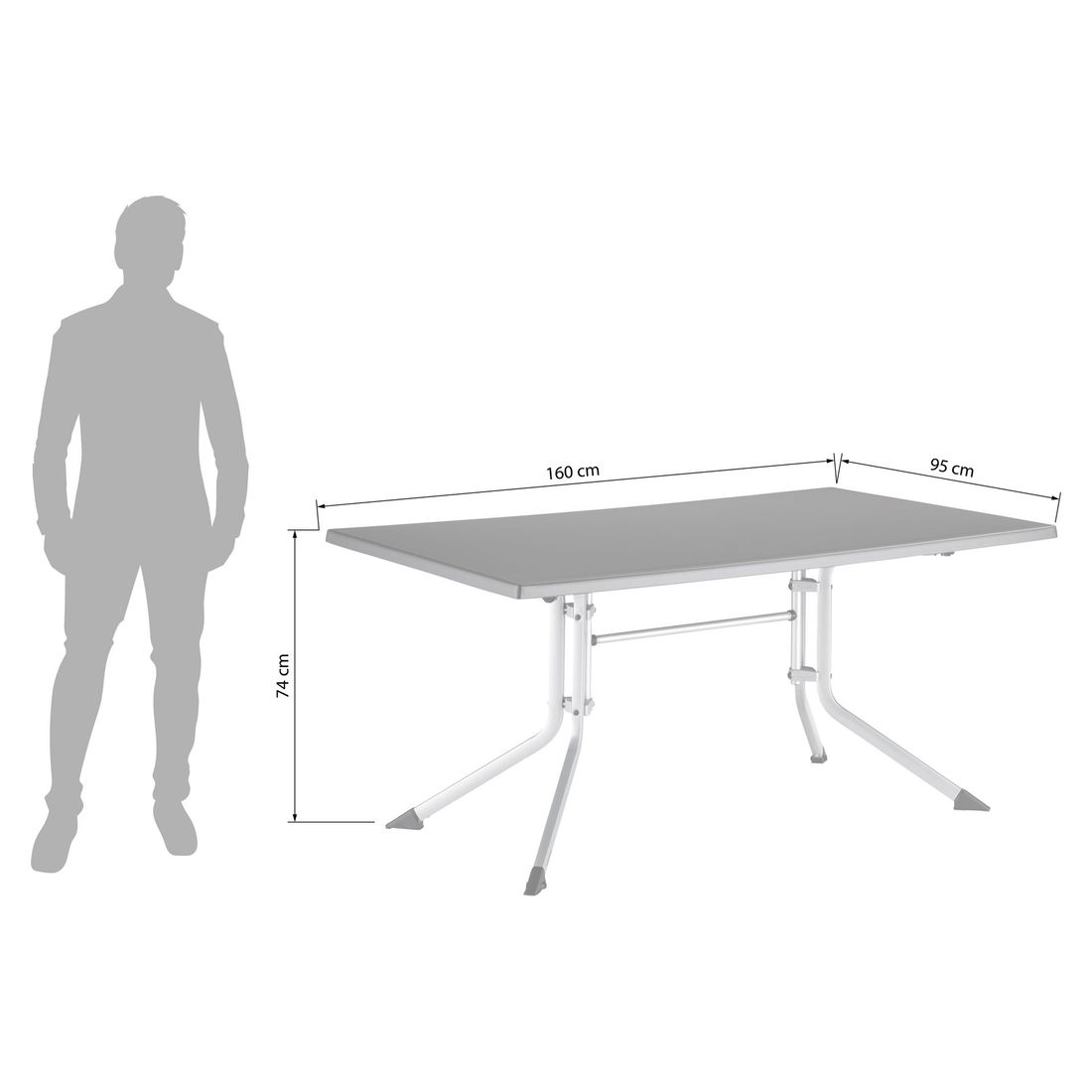 Kettler Boulevard Klapptisch Aluminium/Kettalux-Plus