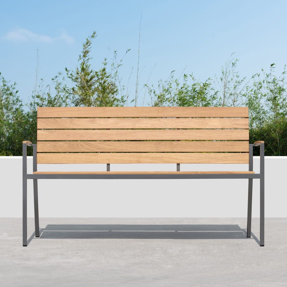 OUTLIV. Pamplona Gartenbank Edelstahl/Teak